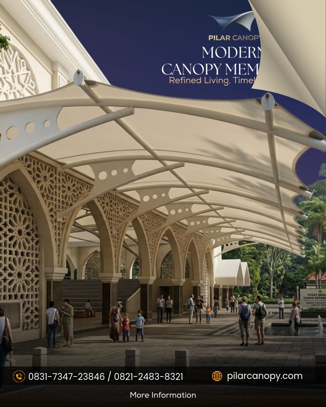Foto proyek — jasa kanopi membrane bandung — Canopy membrane — Bagai Membrane Canopy