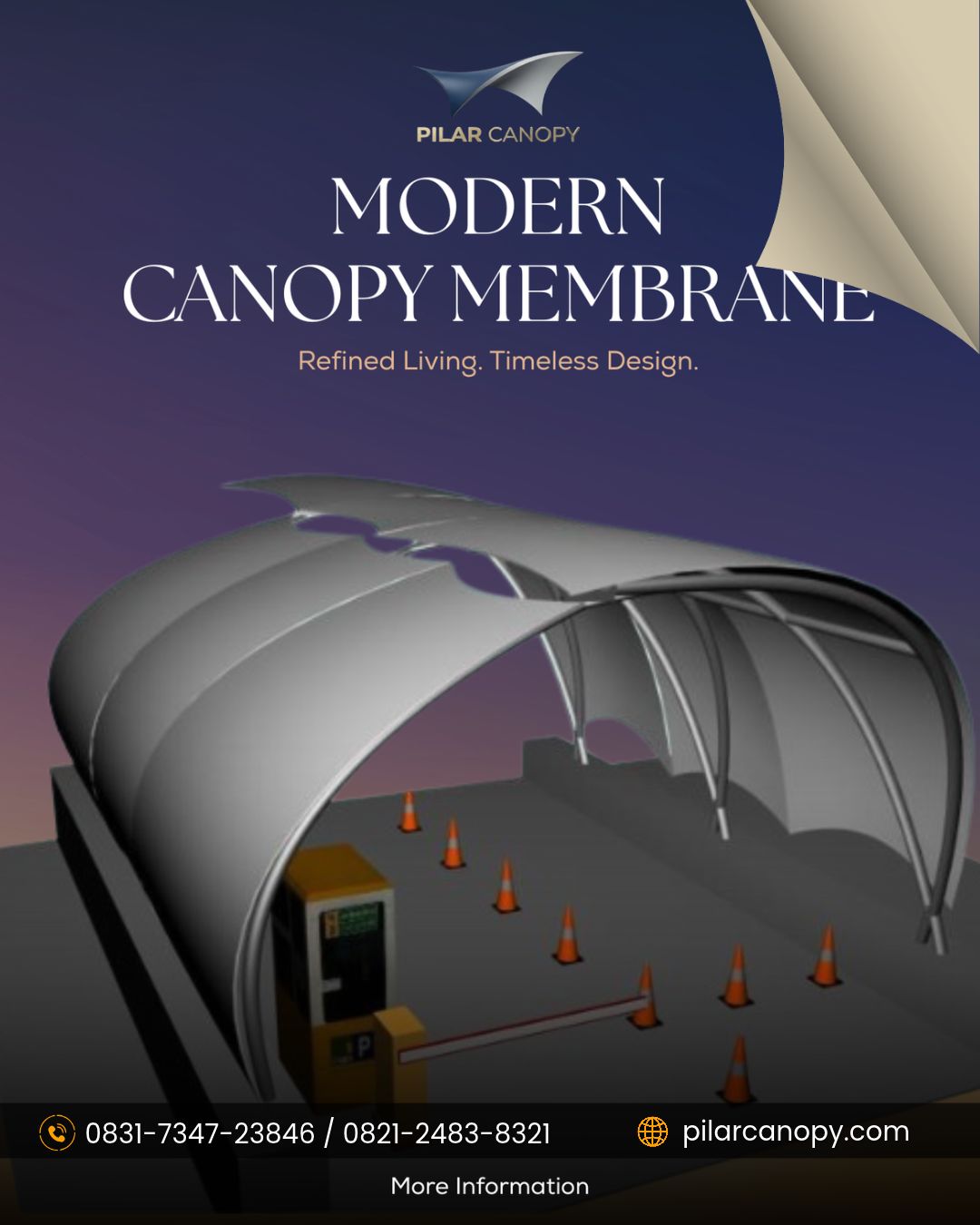 Foto proyek — canopy membrane Parking Gate — Canopy membrane — Bagai Membrane Canopy