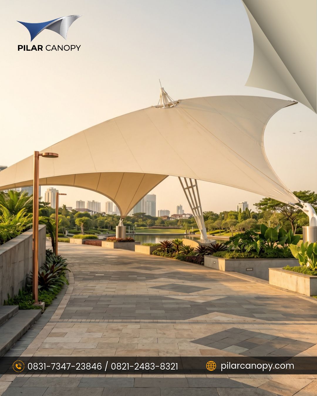 Foto proyek — jasa canopy membrane bali — Canopy membrane — Bagai Membrane Canopy