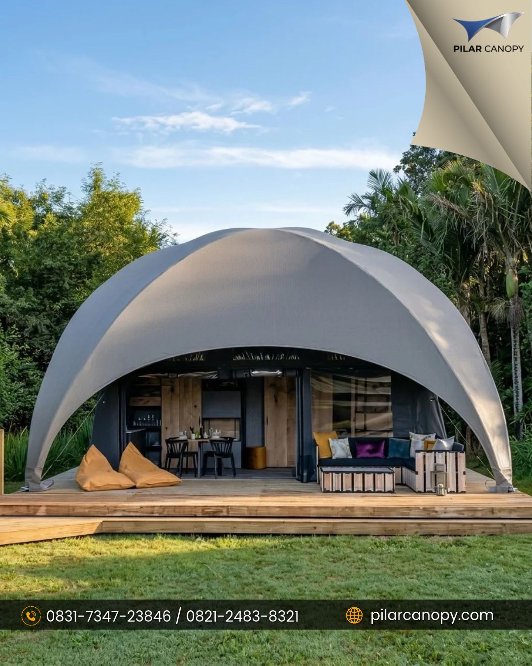 Foto proyek — jasa buat glemping bali — Glamping — Bagai Membrane Canopy