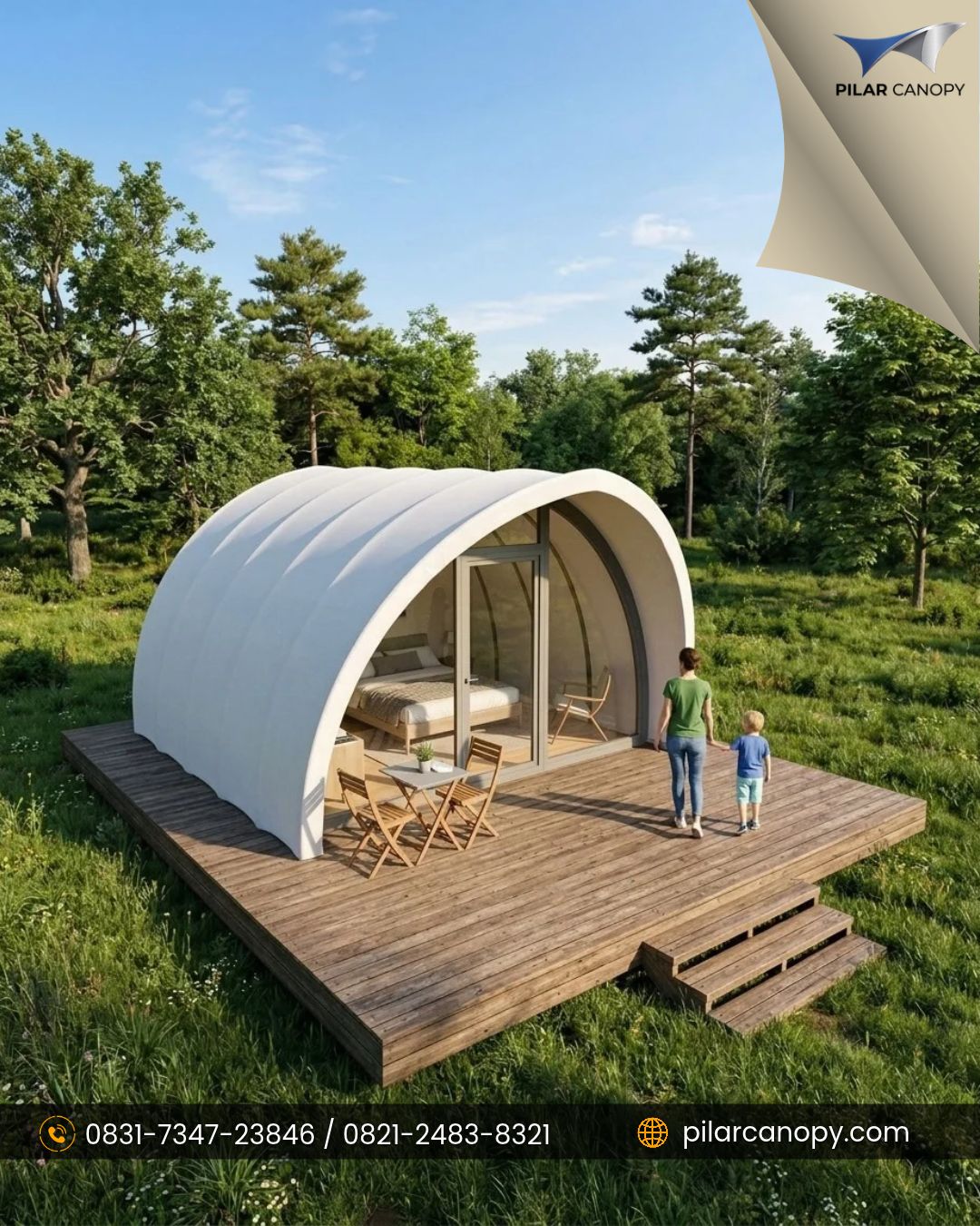 Foto proyek — jasa buat glamping bandung — Glamping — Bagai Membrane Canopy