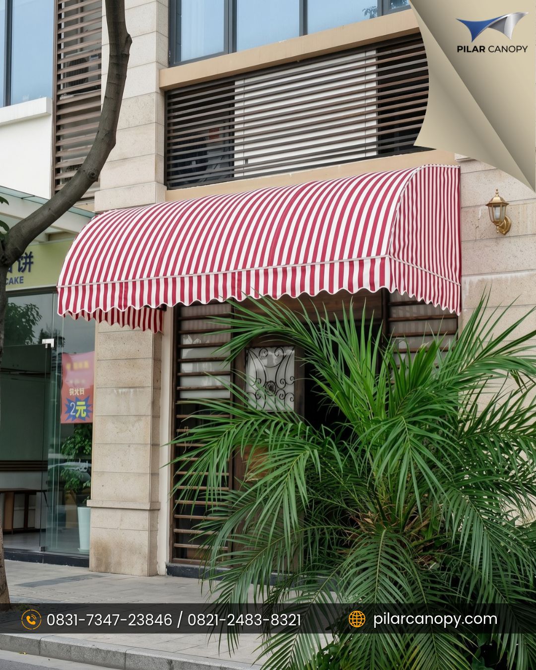 Foto proyek — model awning dome — Awning Gulung — Bagai Membrane Canopy