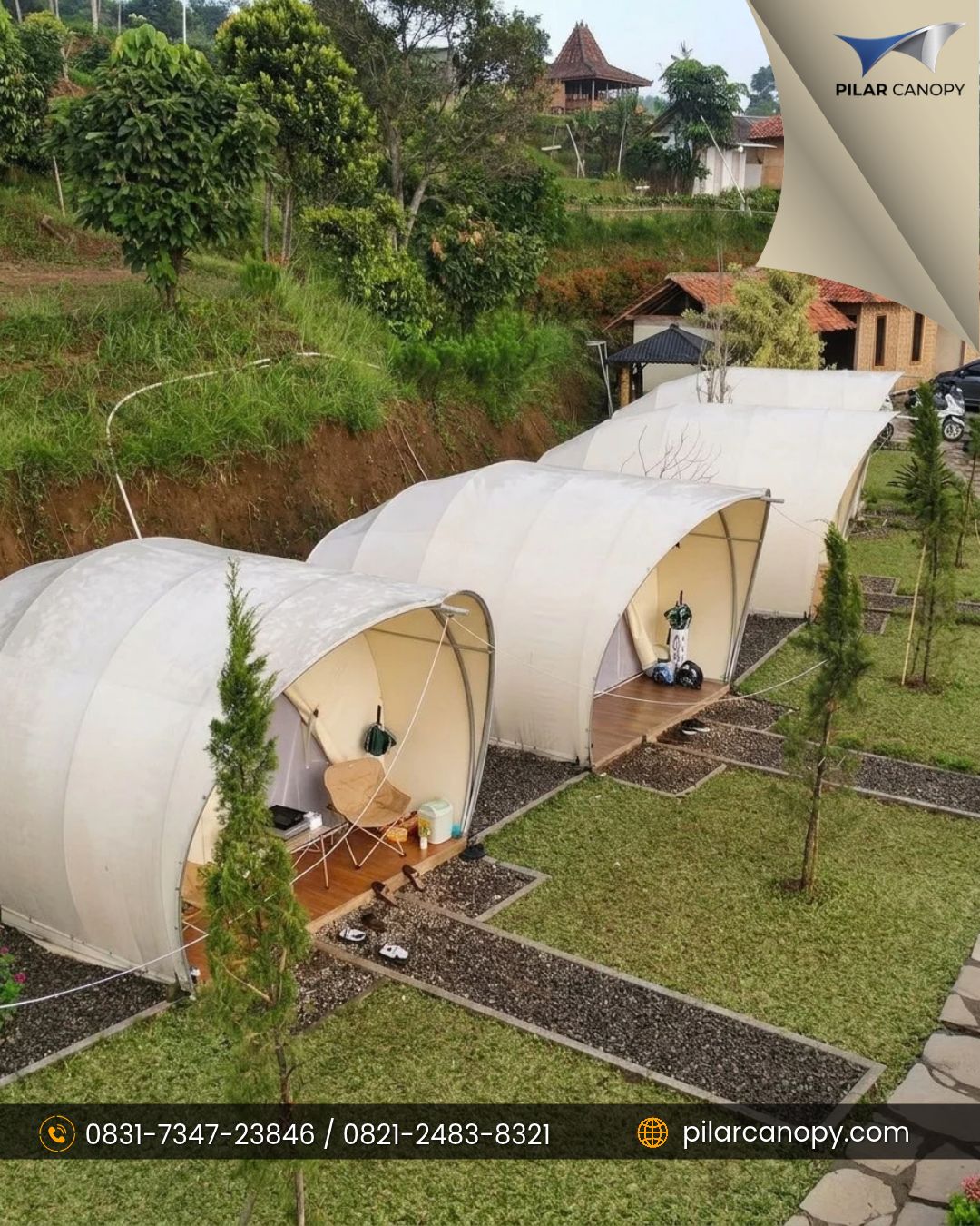 Foto proyek — glamping murah dari kain membrane — Glamping — Bagai Membrane Canopy