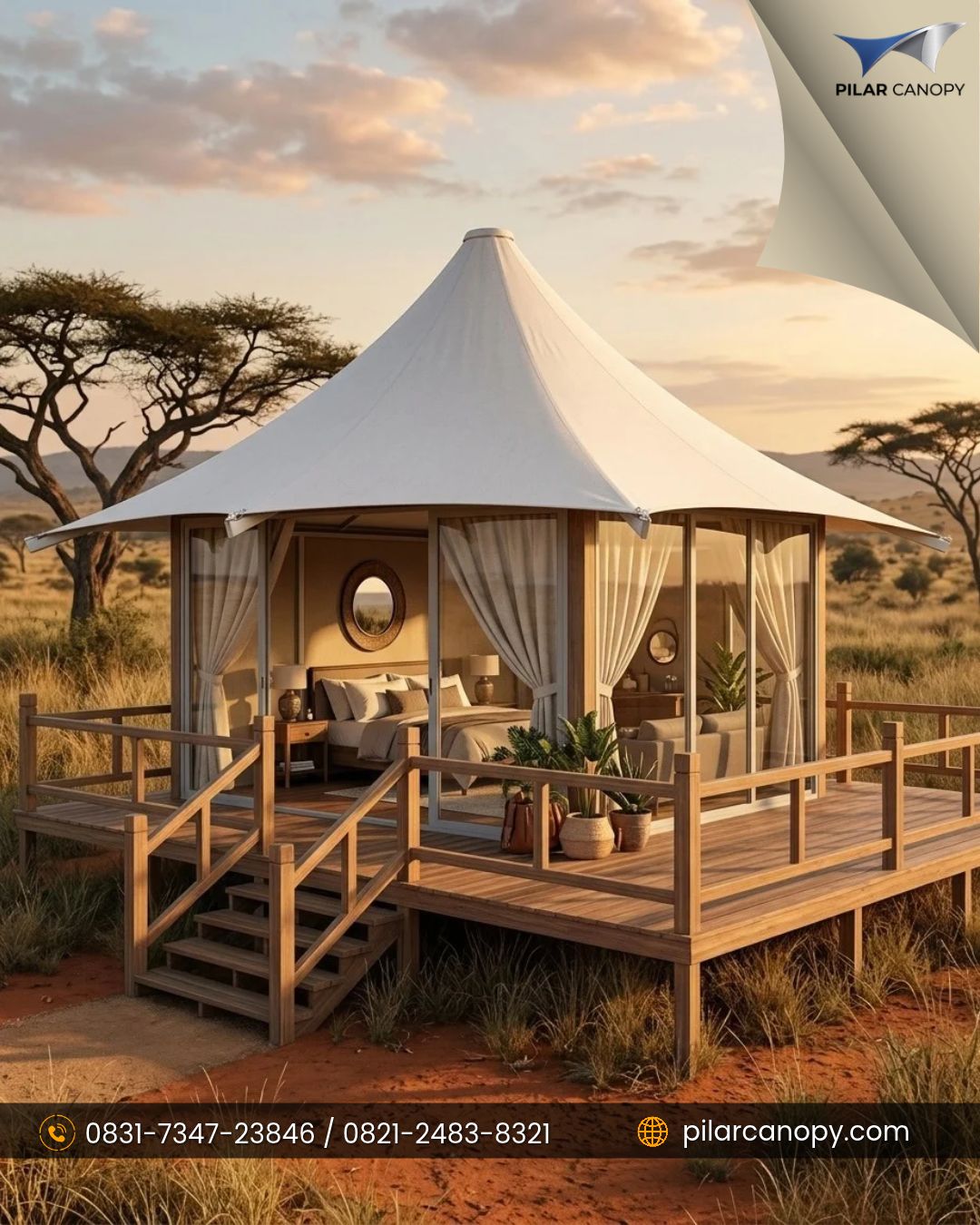 Foto proyek — Model glamping hexagon — Glamping — Bagai Membrane Canopy