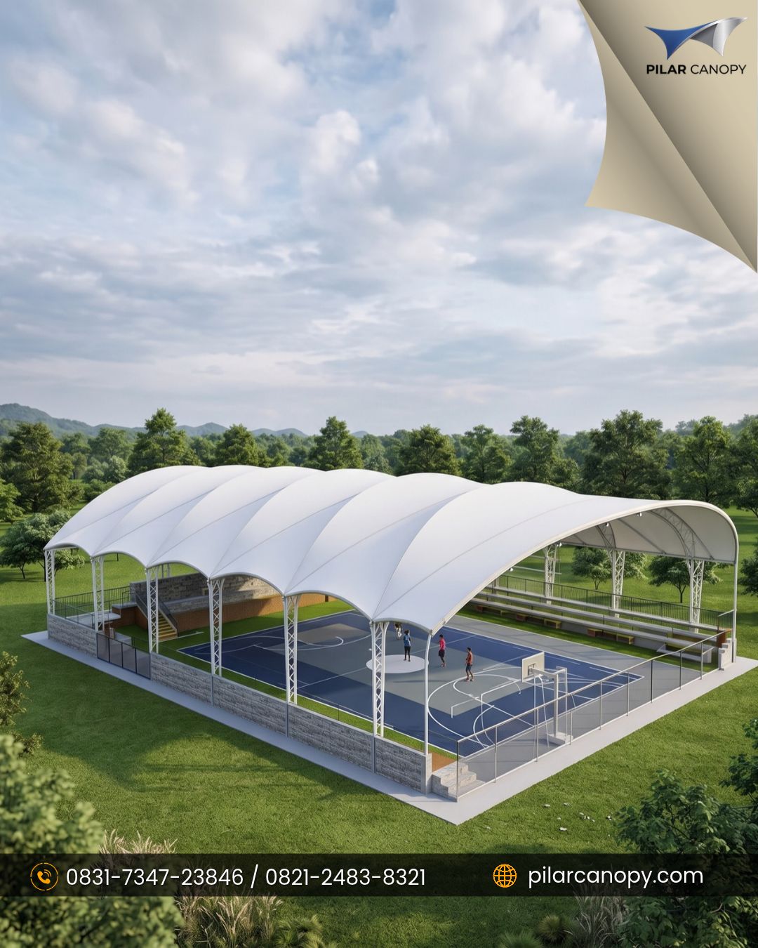 Foto proyek — canopy membrane lapang serbaguna — Canopy membrane — Bagai Membrane Canopy