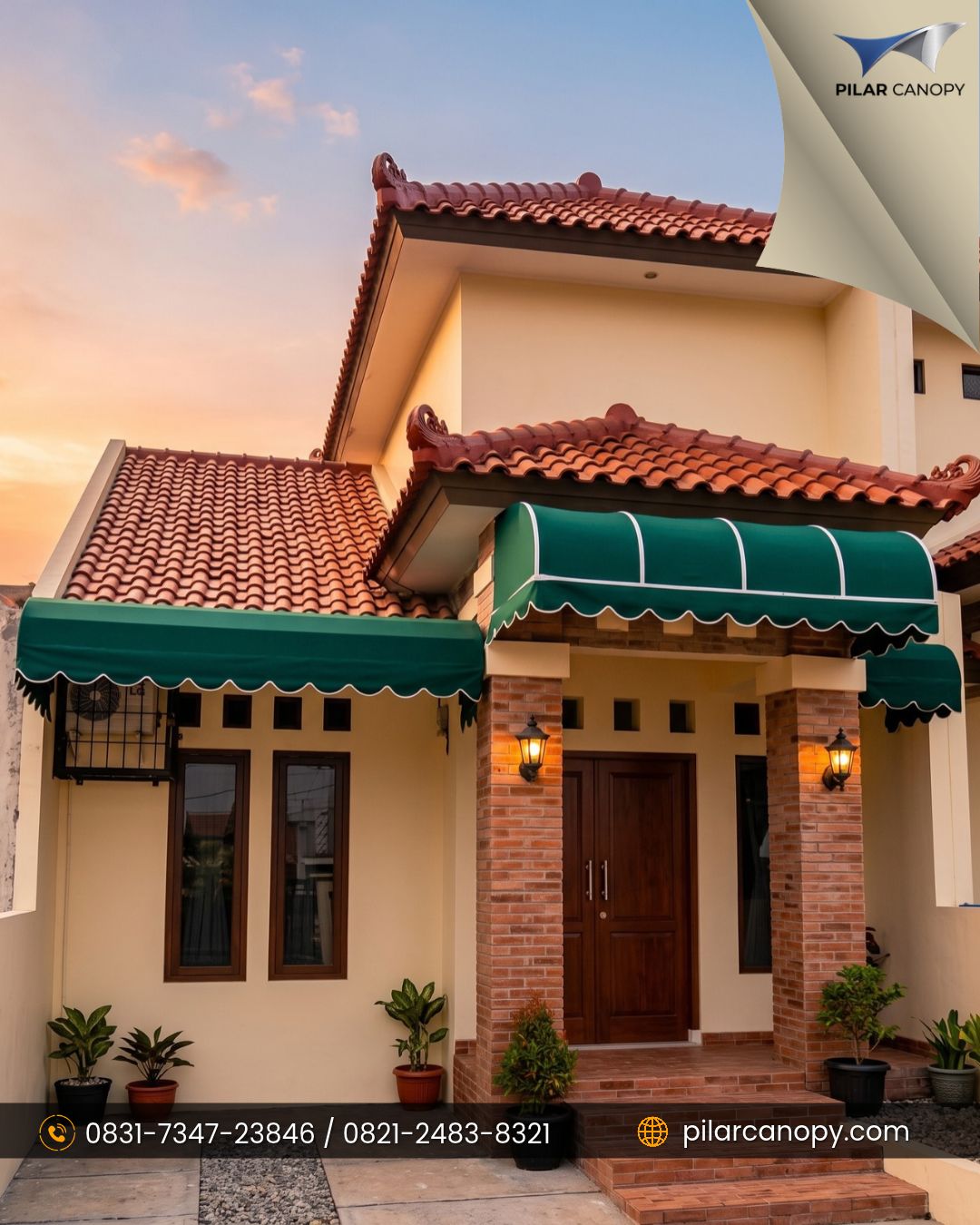 Foto proyek — jasa pasang awning kain — Awning Gulung — Bagai Membrane Canopy