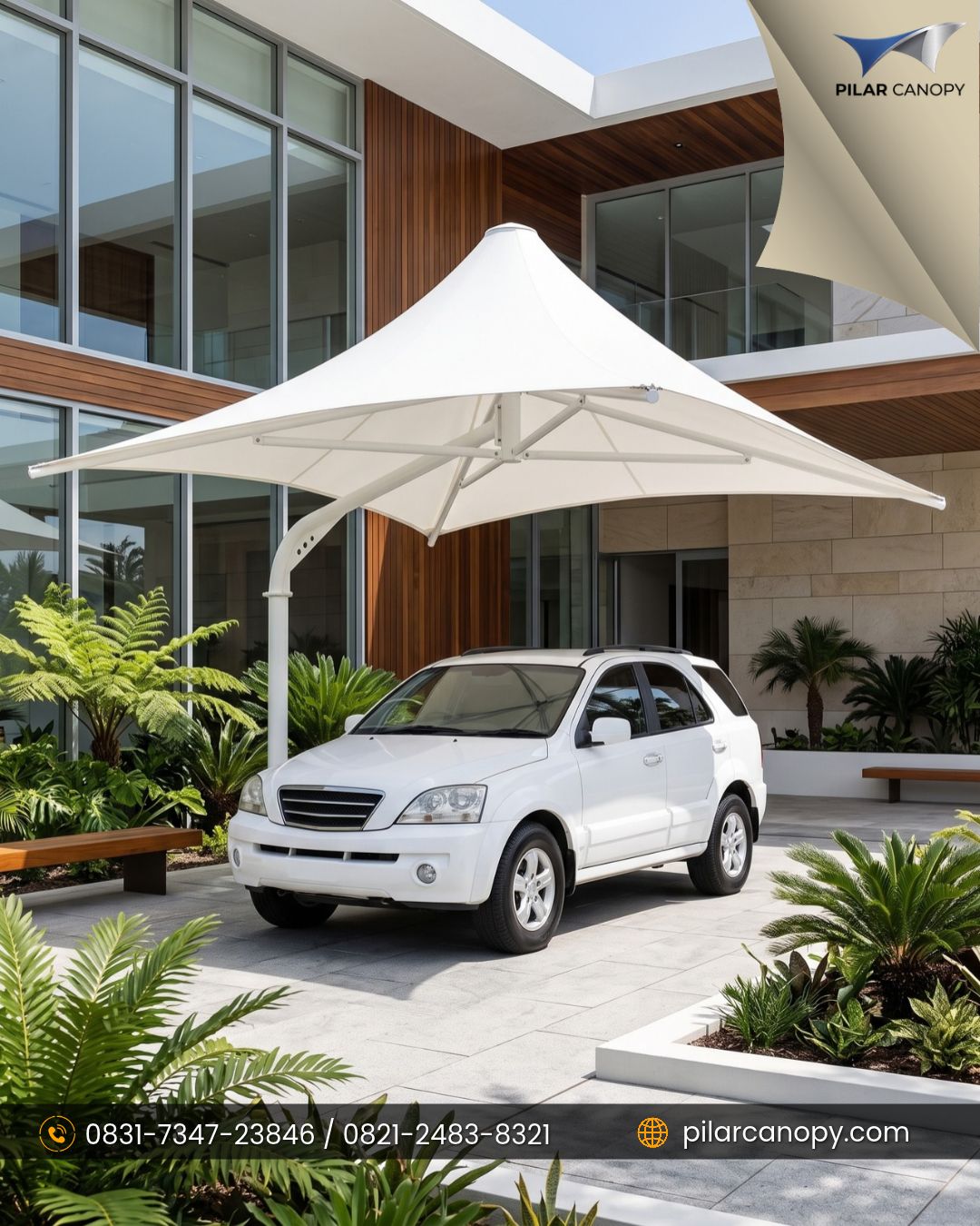 Foto proyek — canopy membrane model payung — Canopy membrane — Bagai Membrane Canopy