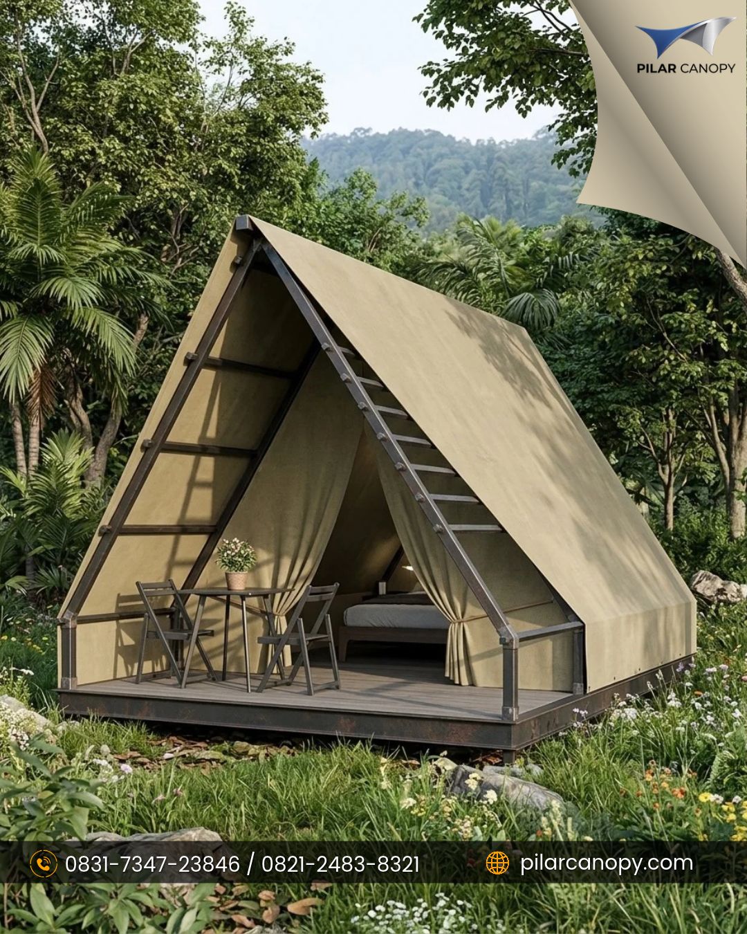 Foto proyek — glamping segitiga — Glamping — Bagai Membrane Canopy