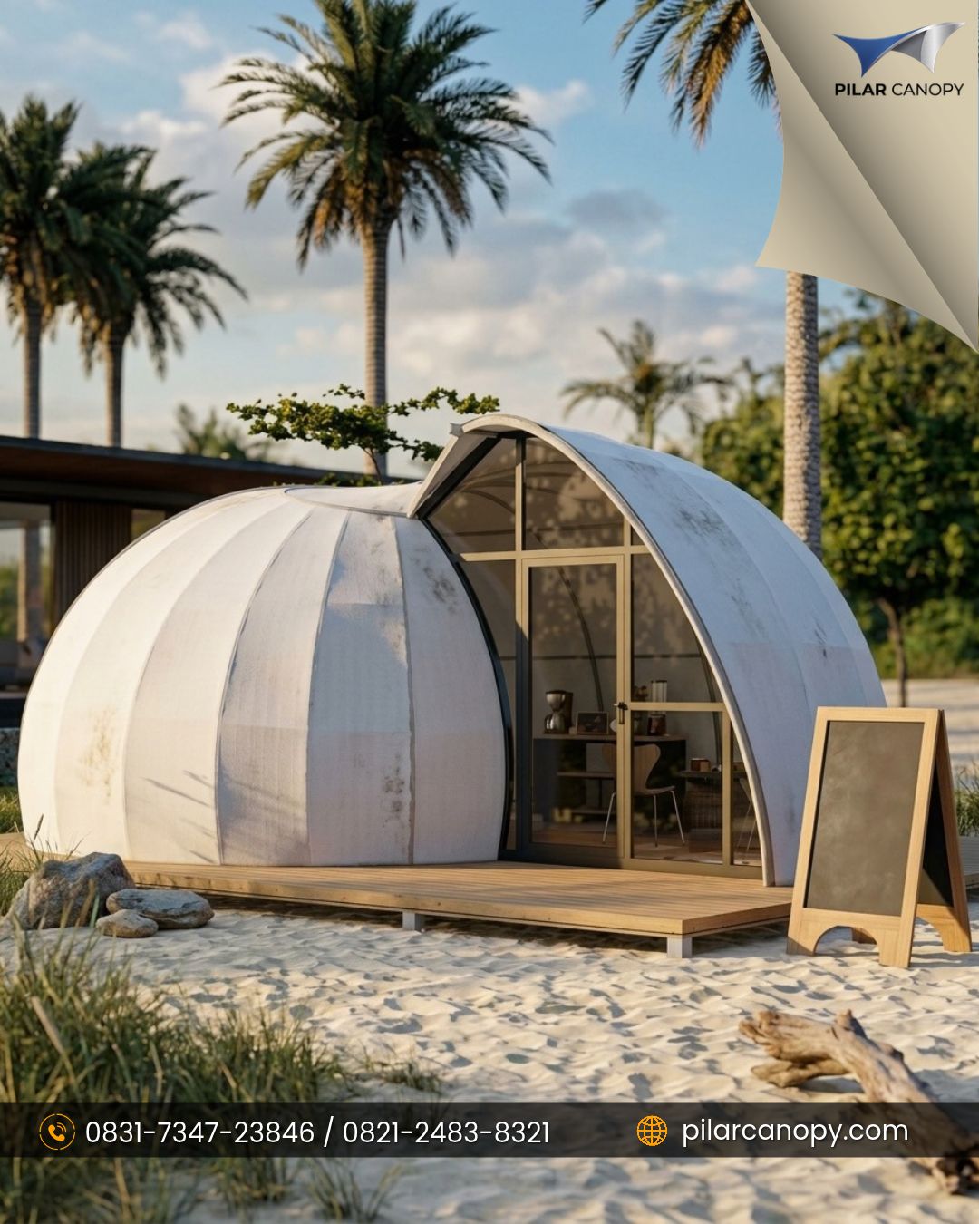 Foto proyek — model glamping keong — Glamping — Bagai Membrane Canopy