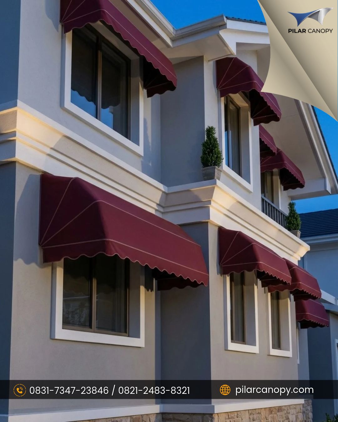 Foto proyek — model awning dome — Awning Gulung — Bagai Membrane Canopy