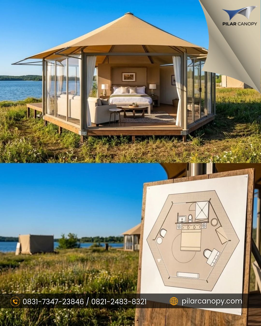 Foto proyek — jasa buat glamping bahan membrane — Glamping — Bagai Membrane Canopy