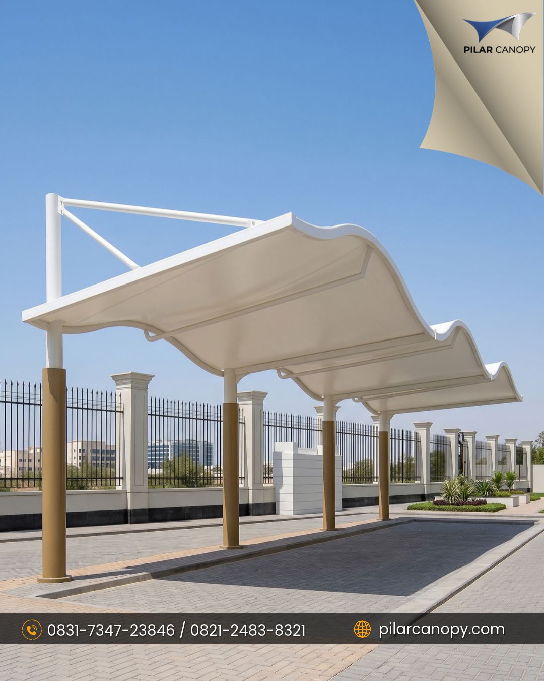 Foto proyek — jasa pasang kanopi membrane — Canopy membrane — Bagai Membrane Canopy