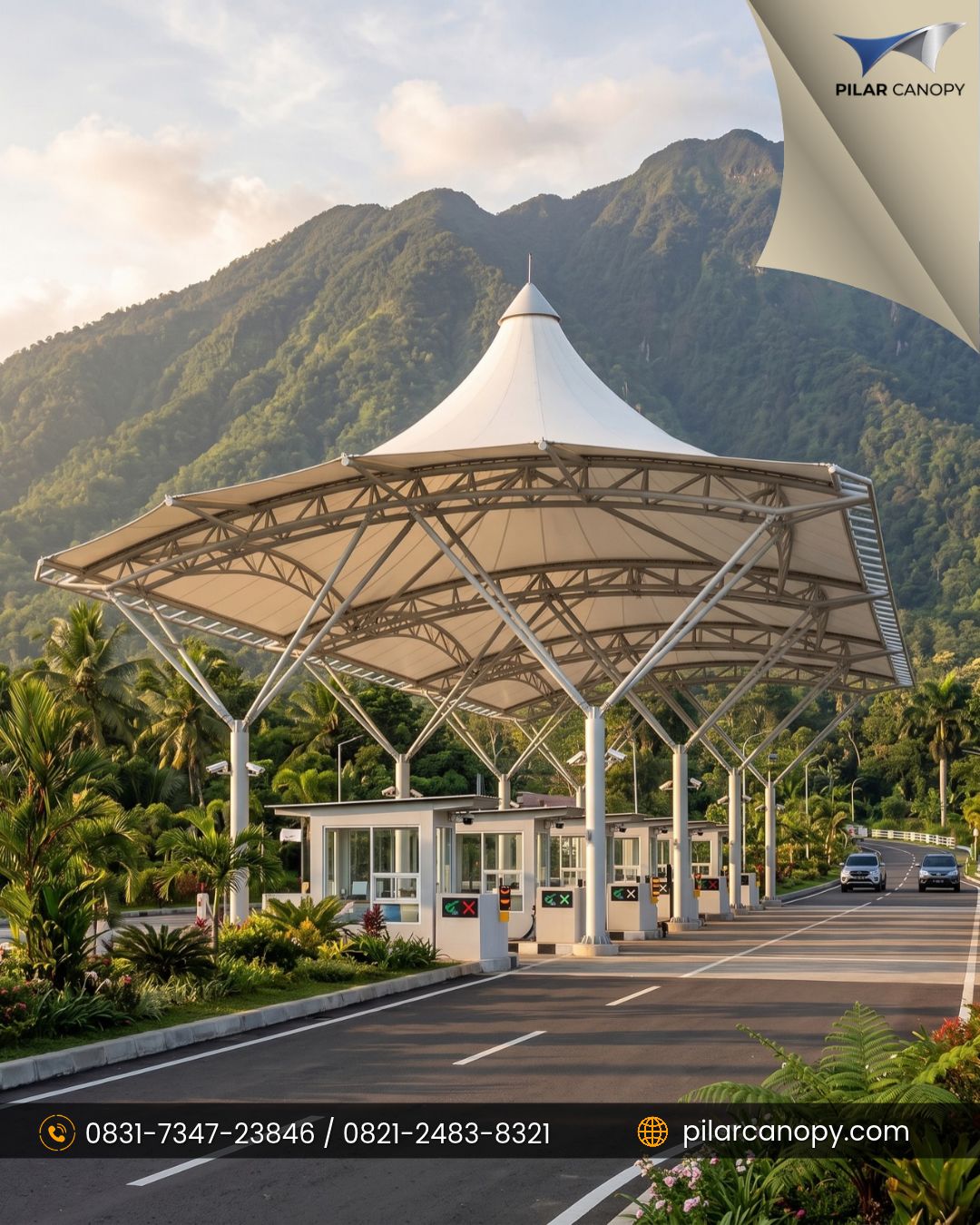 Foto proyek — jasa canopy membrane cikarang — Canopy membrane — Bagai Membrane Canopy