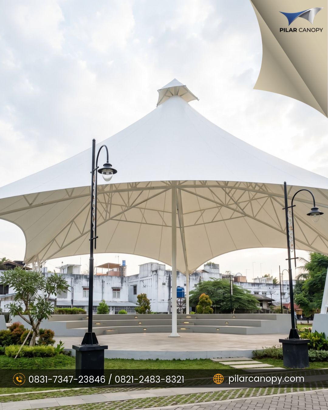 Foto proyek — kanopi membrane indramayu — Canopy membrane — Bagai Membrane Canopy
