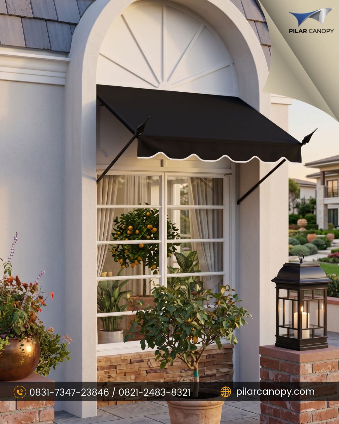 Foto proyek — jasa awning kain — Awning Gulung — Bagai Membrane Canopy