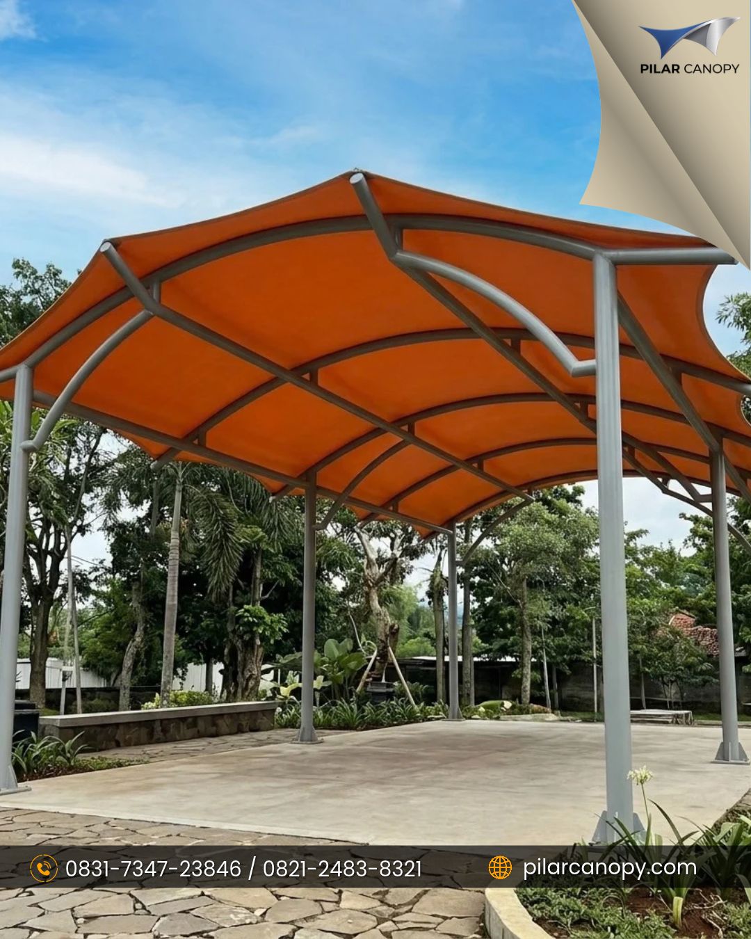 Foto proyek — jasa kanopi membrane padang — Canopy membrane — Bagai Membrane Canopy