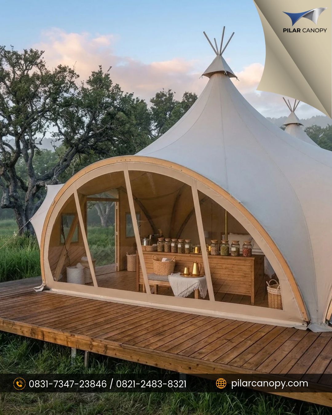 Foto proyek — Jasa pembuatan glamping bali — Glamping — Bagai Membrane Canopy