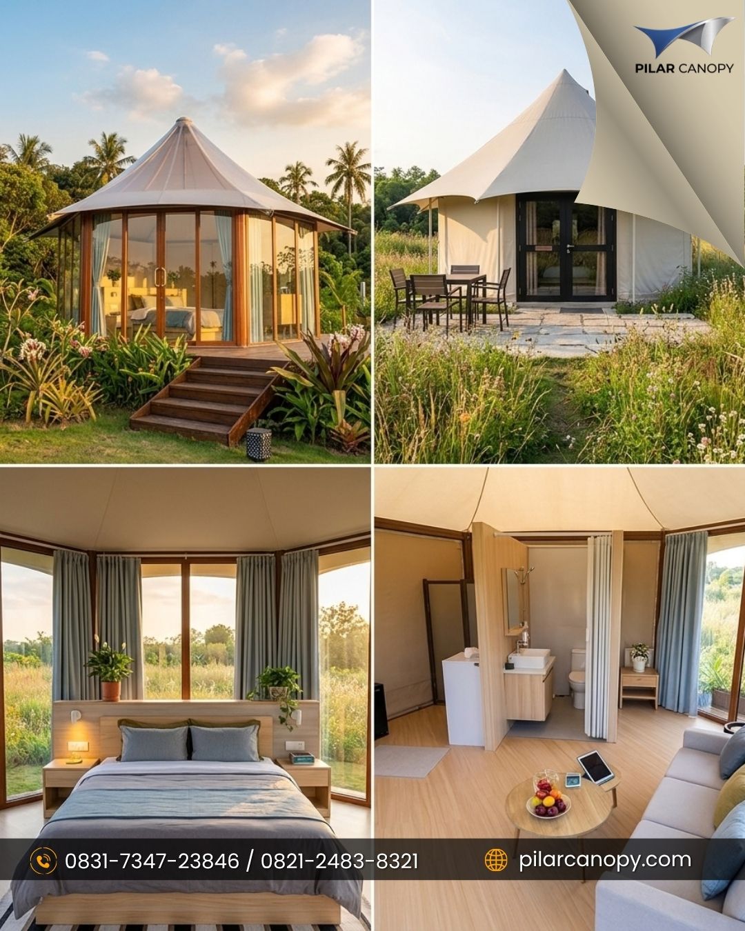 Foto proyek — model glamping membrane — Glamping — Bagai Membrane Canopy