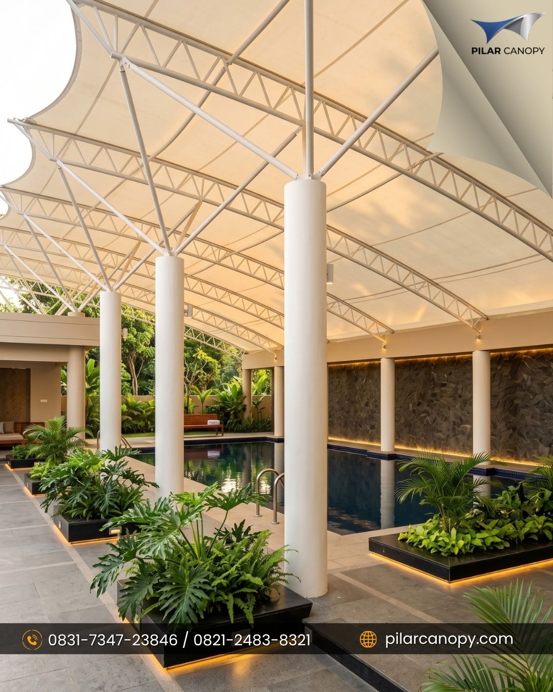 Foto proyek — harga terbaru canopy membrane — Canopy membrane — Bagai Membrane Canopy