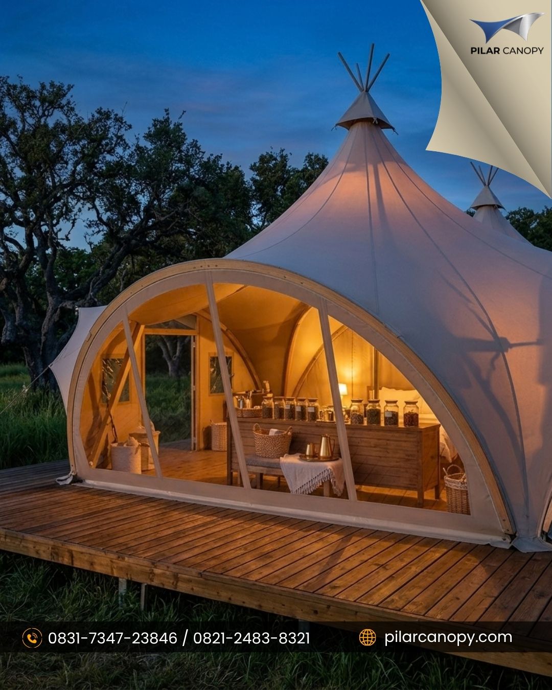 Foto proyek — Harga glamping permeter — Glamping — Bagai Membrane Canopy
