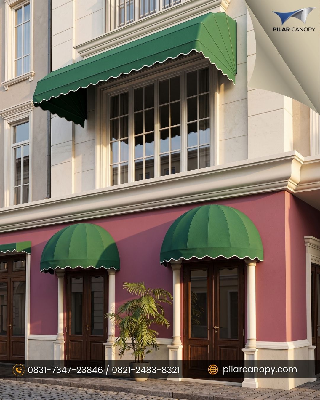 Foto proyek — awuning dome / awning bulat — Awning Gulung — Bagai Membrane Canopy