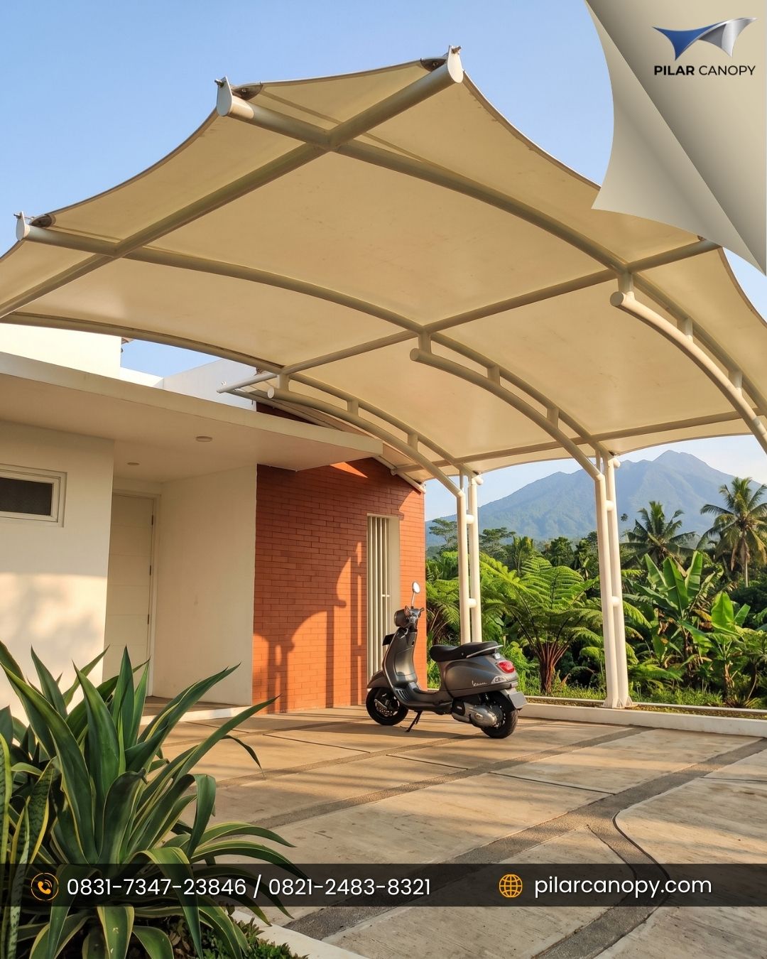 Foto proyek — Jasa pasang kanopi — Canopy membrane — Bagai Membrane Canopy