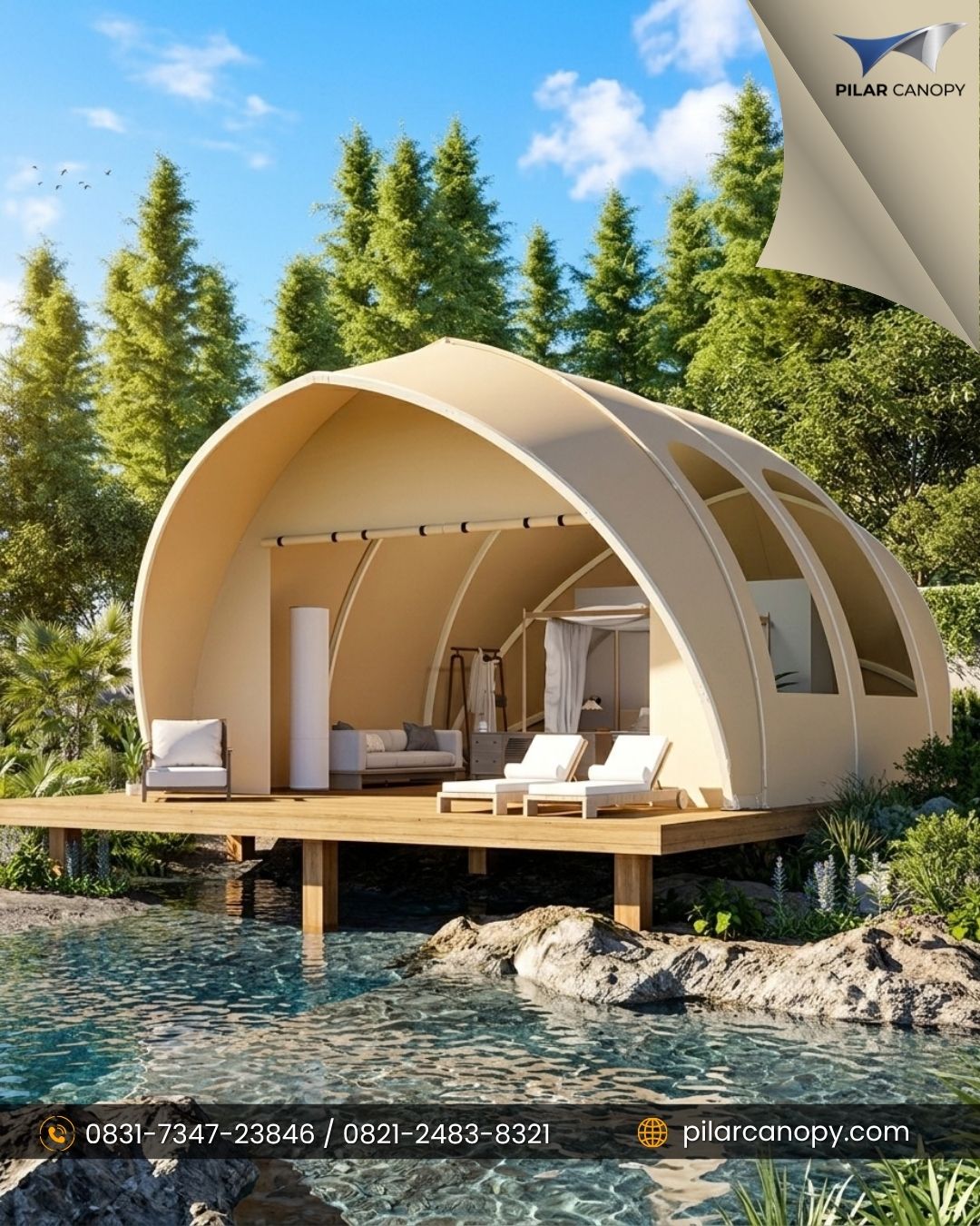 Foto proyek — Jasa kontruksi glamping membrane — Glamping — Bagai Membrane Canopy
