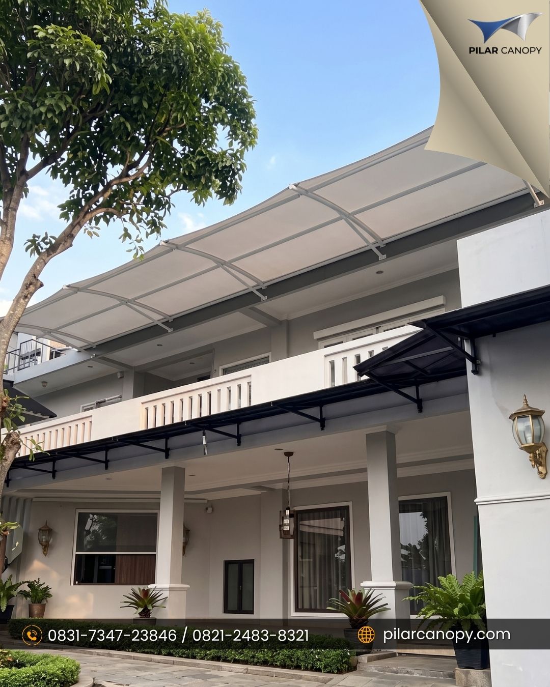 Foto proyek — Kanopi membrane modern — Canopy membrane — Bagai Membrane Canopy
